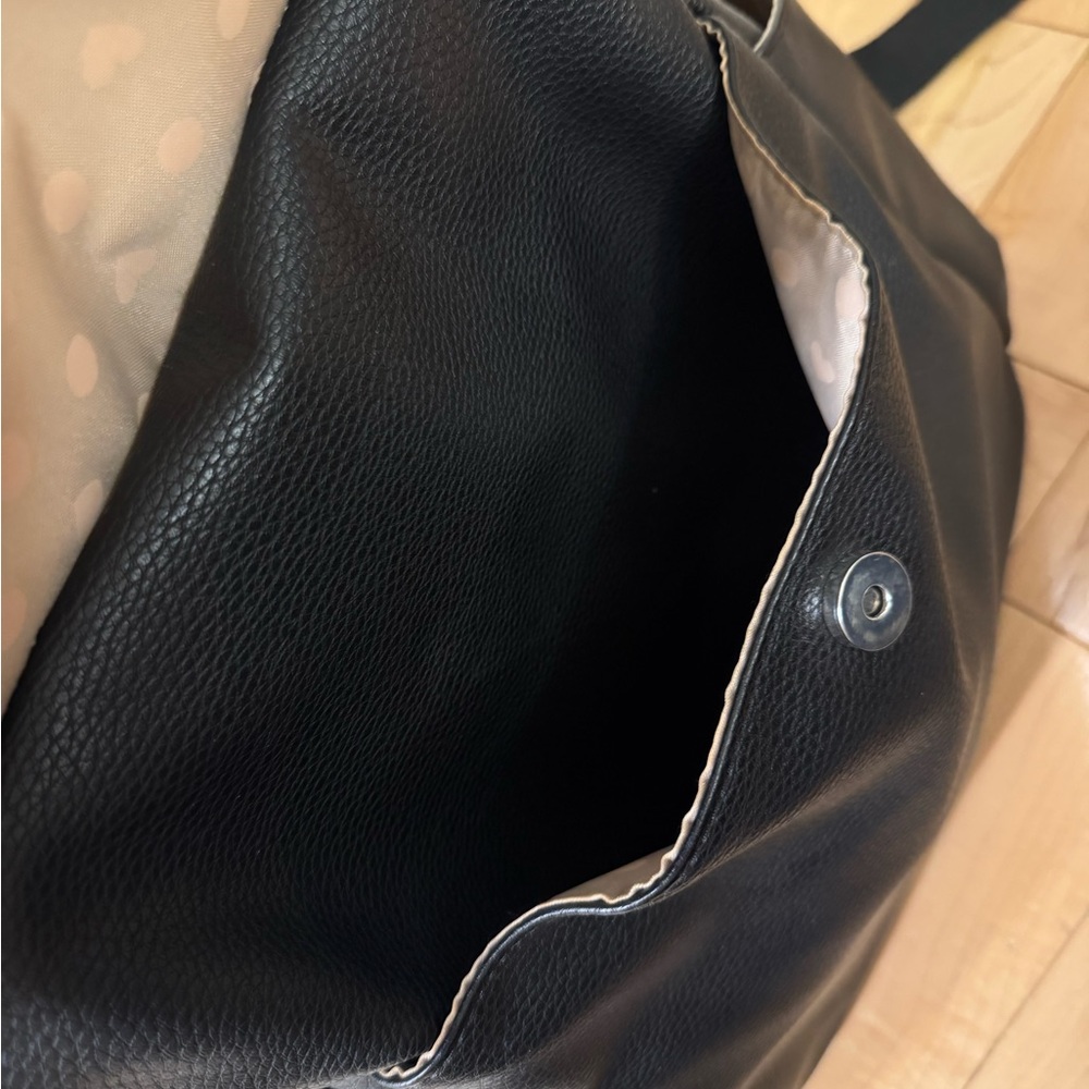 Babymel Black Faux Leather Convertible Diaper Backpack - Picture 6 of 7